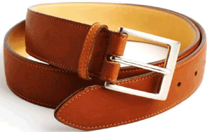 Scheer custom-made belts in several varieties.