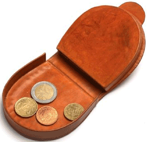 Scheer men's pocket sized purse for coins.