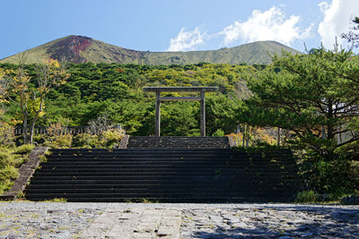 Takachiho-gawara. Sacred ground of the descent to earth of Ninigi-no-Mikoto (the grandson of Amaterasu).