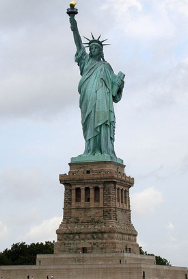 Statue of Liberty (Liberty Enlightening the World, 1886) by Frédéric Auguste Bartholdi.