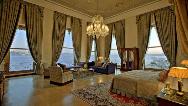 The bedroom of the Sultan Suite at Çirağan Palace Kempinski, Çirağan Caddesi 32, 34349 Istanbul, Turkey.