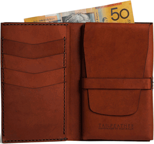 Tailfeather Firetail (Roo) Kangaroo Leather wallet: AUD320.00.