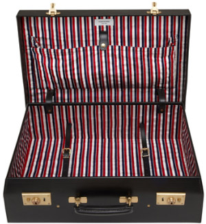 Thom Browne men's black calf skin leather suitcase: US$6,900.