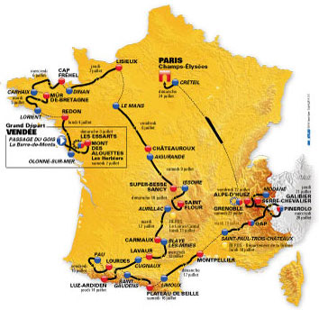 Tour de France route.