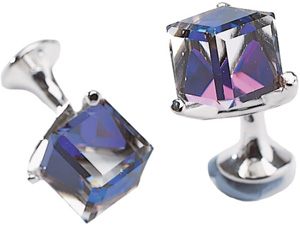 Geo F. Trumper Silver Plated Heliotrope Pewter Crystal Cube and Claw Cufflinks: £51.