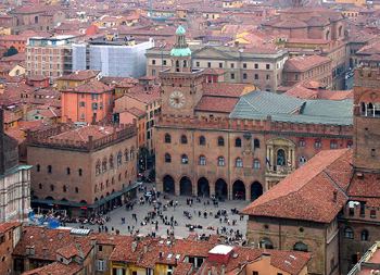 Area above Bologna's old city center.