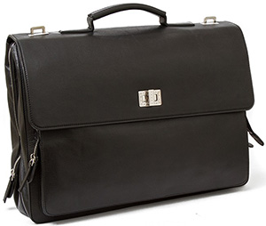 Pakerson Men's Document-Case Style Bag BU3051 Black Leather: 495.