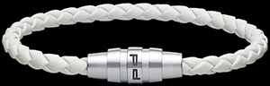 Porsche Design White Leather Bangle Bracelet 21.5cm P\'3450.