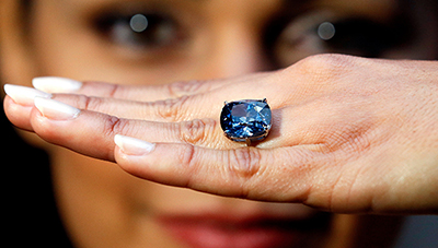 Blue Moon of Josephine Diamond - 12.03-carat Fancy Vivid Internally Flawless Blue diamond.