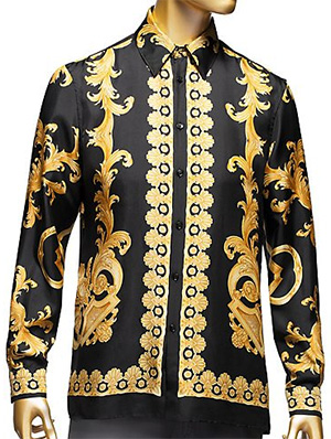 Versace New Iconic print silk men's shirt: US$1,295.