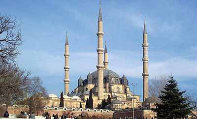 Selimiye Mosque, Edirne, Turkey commissioned by Sultan Selim II, and was built by architect Mimar Sinan between 1569 and 1575. It was considered by Sinan to be his masterpiece and is one of the highest achievements of Islamic architecture.