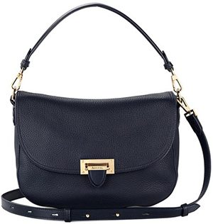 MyBag.com Aspinal of London women's Letterbox Slouchy Saddle Bag navy: ¤450.