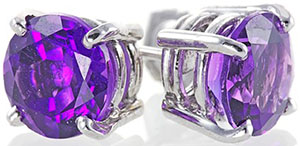 Holts Jewellery Pretty Purple Round Amethyst Stud Earrings: £480.