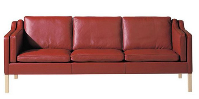Børge Mogensen 3-seater sofa (2213 series) in cognac leather for Fredericia A/S Furniture.