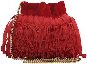 Bionda Castana 'Estella' - Vintage Red Velvet Fringe Micro-Bag: £250.