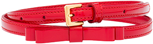 Miu Miu Patent leather belt Buckle and metal strap holder Patent leather bow at the center: US$290.