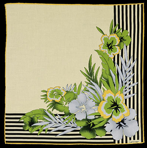 Lehner Switzerland Ladies Handrolled Printed Handkerchief.