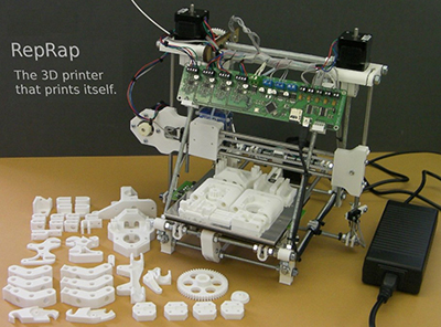 The RepRap project is a British initiative to develop a 3D printer that can print most of its own components.