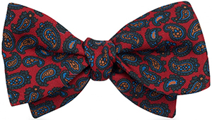 Budd Red Small Paisley Thistle Bow Tie: £65.