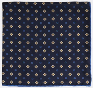 Façonnable men's floral printed silk pocket square: US$65.