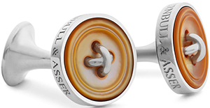 Turnbull & Asser Sterling Silver Cufflinks with Copper Mother of Pearl Button: €190.