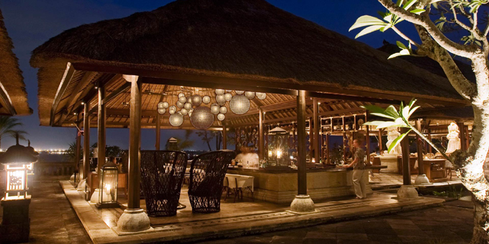 The Terrace Bar & Lounge at Four Seasons Resort Jimbaran Bay, Bali.