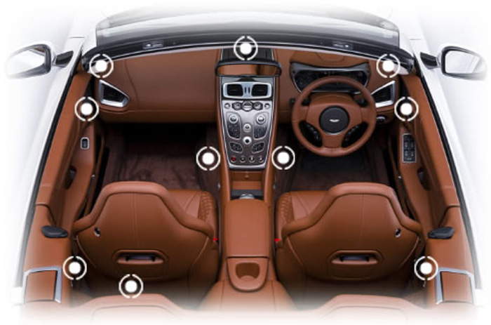 Bang & Olufsen BeoSound Aston Martin Vanquish audio system.
