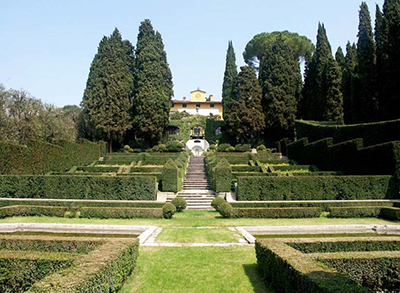 Green Garden at Villa I Tatti, The Harvard University Center for Italian Renaissance Studies, Via de Vincigliata 26, 50135 Fiesole, Florence, Tuscany, Italy.