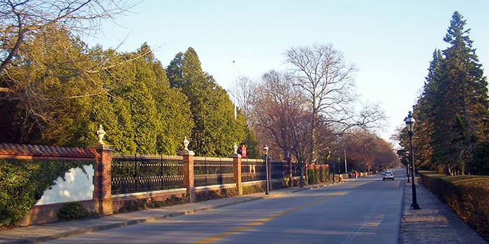 Bellevue Avenue Historic District, Newport, RI 02840, U.S.A. - 'The most beautiful street in America!'. A designated National Historic District lined by mansions and historic houses in every conceivable style of architecture.