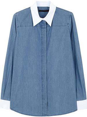 Harvey Nichols Junya Watanabe Man Blue patchwork denim shirt: £435.