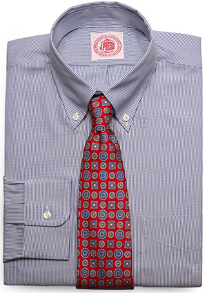 J.Press Stripe Shirt-Blue/White: US$110.