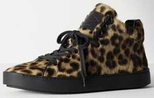 Rag & Bone women's Kent leather high-top Leopard sneaker: US$350.