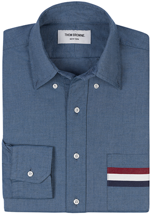 Thom Browner classic men's shirt with RWB pocket stripe: US$425.