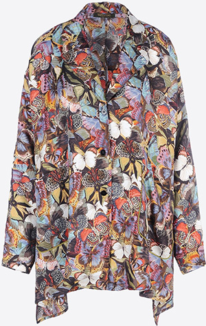 Valentino Camu Butterfly Silk Pajama Women's Shirt: US$1,890.