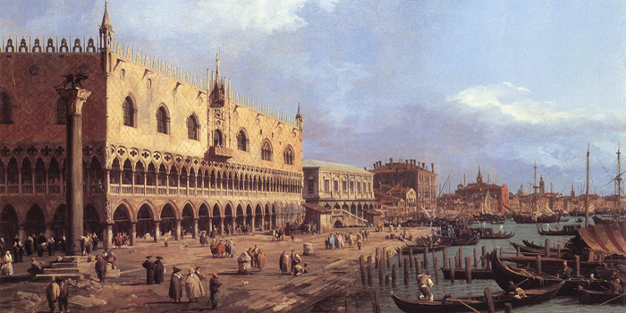 View of the Riva degli Schiavoni: Looking East (1736) by Canaletto (1697-1768).