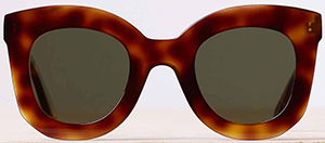 Céline Marta Women's Sunglasses in Havana Acetate With Green Lenses: €250.