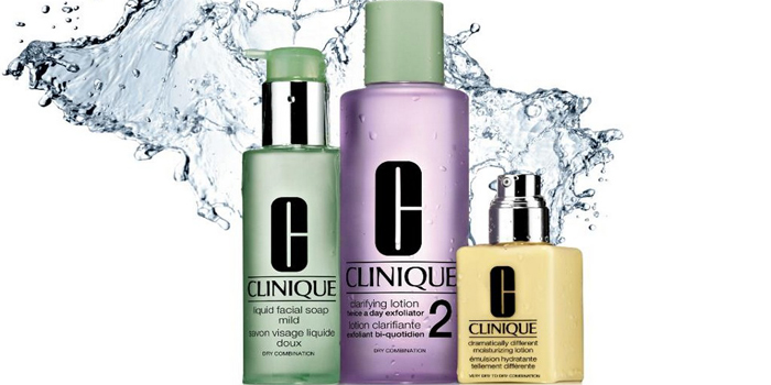 Clinique's 3-step skin care system.