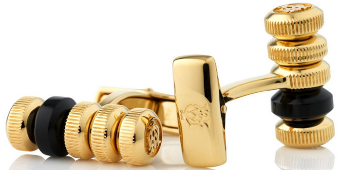 Dunhill modular gold plate and black onyx cufflinks: US$370.