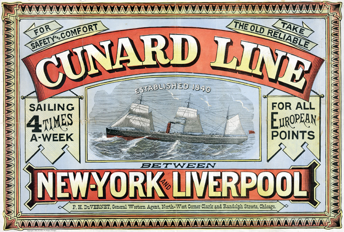 Cunard Line - founded in 1840. The most famous ocean liners in the world.