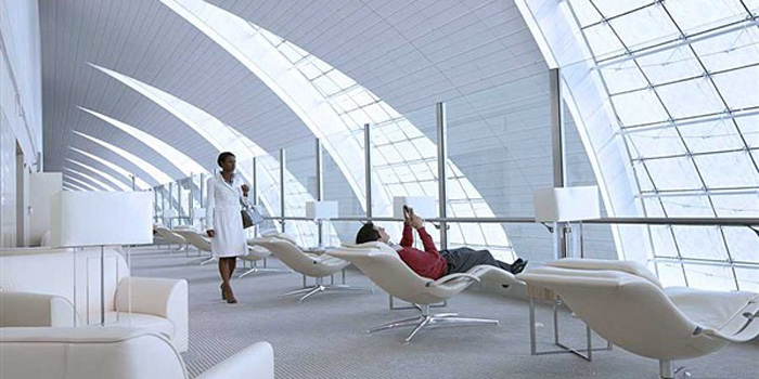 Emirates' lounges at Dubai Airport.