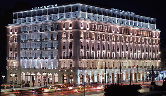 Hotel Grande Bretagne, 1 Vasileos Georgiou A’ str., Constitution Square, Athens 105 64, Greece.