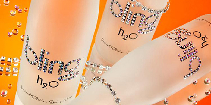 Bling H2O - high-end brand of bottled water.