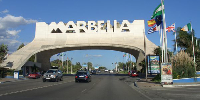 Marbella's entrance sign.