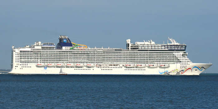 Norwegian Epic is a cruise ship of the Norwegian Cruise Line. It is the third largest cruise ship in the world. The ship has 4100 passenger berths, with all outside cabins having balconies.