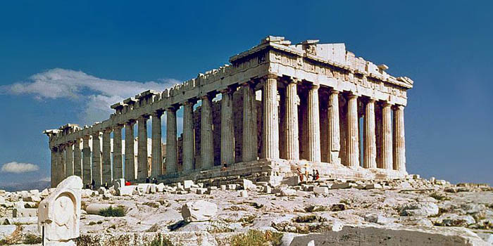 Parthenon (Athens, Greece) by architect Callicrates (447 BC - 432 BC).