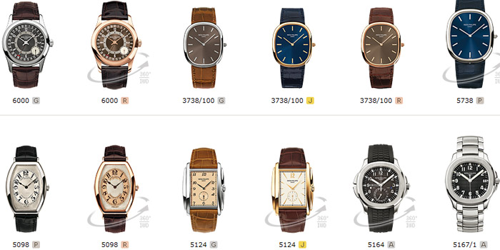 Patek Philippe: a small selection of current available watches.