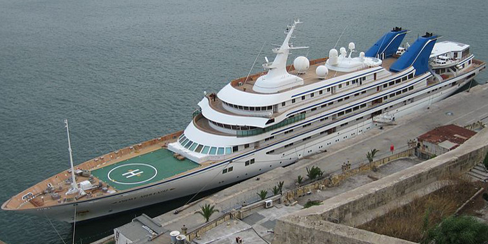 Prince Abdulaziz - the world's sixth largest yacht: 482 ft / 147 m.