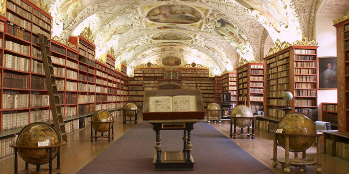 Library of Strahov Monastery, (The Theological Hall), Prague, Czech Republic.