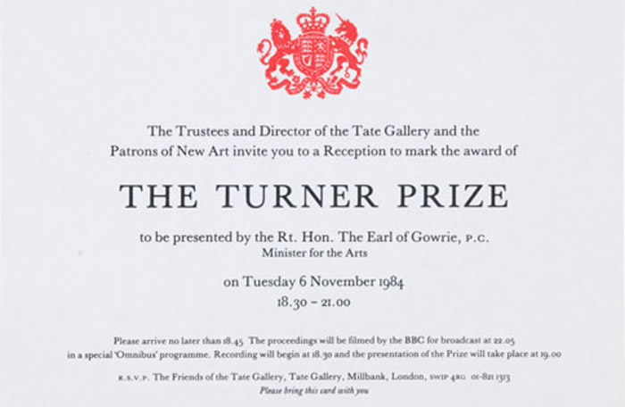 First Turner Prize 1984.