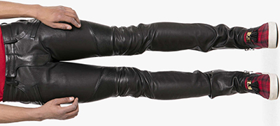 Balmain Slim-Fit Stretch-Leather Trousers: 3,120.